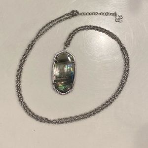 Kendra Scott - Rae / Raeanne Necklace - Rhodium with Black Mother of Pearl